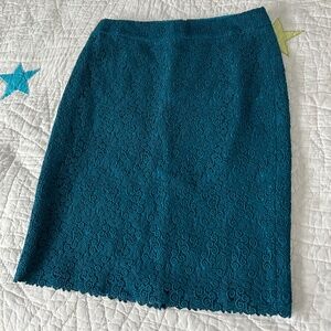 Talbots Cotton Lace Pencil Skirt Size 10
